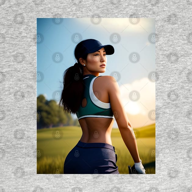 Woman Golfer Painting by ArtShare